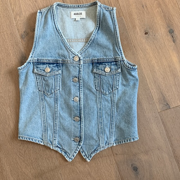 Agolde denim vest size xs - Picture 3 of 3